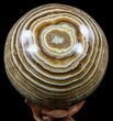 Polished, Banded Aragonite Sphere - Morocco #57005-1